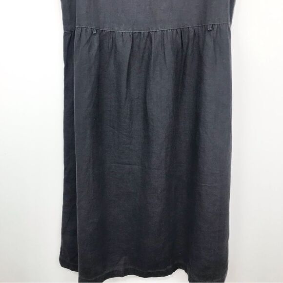 G1 Goods Summer Slate Gray 100% Linen Sleeveless Button Down Dress with Pockets - Picture 8 of 15